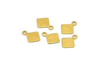 Square Necklace Charm, 500 Raw Brass Square Stamping Tags (7mm) Brs 8-8 A0259