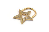 Gold Star Charm, Gold Plated Star, Cubic Zircon, CZ Pave Star Shaped Charm, Zircon Pendants (25x22mm) SY0230