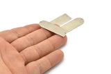 D Shape Rings - 2 Silver Tone Brass D Shape Connectors With 2 Holes  (37x13x0.8mm) BS 1930