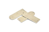 D Shape Rings - 2 Silver Tone Brass D Shape Connectors With 2 Holes  (37x13x0.8mm) BS 1930