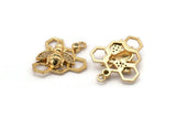 Gold Bee Charm, Gold Plated Bee, Cubic Zircon, CZ Pave Bee Charm, Zircon Charm Pendants With 1 Loop (24x20mm) SY0227
