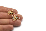 Gold Bee Charm, Gold Plated Bee, Cubic Zircon, CZ Pave Bee Charm, Zircon Charm Pendants With 1 Loop (24x20mm) SY0227