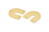 Gold Geometric Charm, 2 Gold Plated Brass U Shaped Pendants With 3 Holes, Earrings, Findings (21.5x21x1mm) D977 Q0852