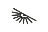 Black Sun Charm, 6 Oxidized Black Brass Sun Charms With 1 Hole (32x14x0.60mm) M02069