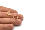 Gold Circle Earring, 6 Gold Plated Brass Circle Stud Earrings (12mm) N0442 A1132 Q0705