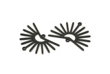 Siyah Güneş Tılsımı, 2 Döngülü 6 Dokulu Oksitlenmiş Siyah Pirinç Güneş Tılsımı (22x30x0,80 mm) M02281 H0891