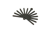 Black Sun Charm, 6 Textured Oxidized Black Brass Sun Charms With 2 Loops (22x30x0.80mm) M02275