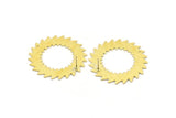 Brass Round Earring, 2 Textured Raw Brass Circle Stud Earrings With 1 Hole (42x0.80mm) M02130 A2543