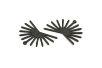 Siyah Güneş Tılsımı, 1 Döngülü 4 Dokulu Oksitlenmiş Siyah Pirinç Güneş Tılsımı (22x30x0,80 mm) M02269