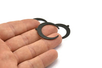 Siyah Ay Tılsımı, 1 Döngülü 6 Dokulu Oksitlenmiş Siyah Pirinç Hilal Ay Tılsımı (28x27x1mm) M02224