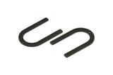 Siyah U Şeklinde Tılsım, 1 Delikli 12 Oksitlenmiş Siyah Pirinç U Şeklinde Tılsım (26x17x0,80 mm) M02082