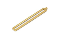 Brass Stick Charm, 10 Raw Brass Stick Charms With 1 Loop, Findings, Earrings (53x6x1.2mm) D1159