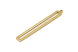 Brass Stick Charm, 10 Raw Brass Stick Charms With 1 Loop, Findings, Earrings (53x6x1.2mm) D1159
