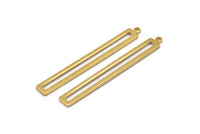 Brass Stick Charm, 10 Raw Brass Stick Charms With 1 Loop, Findings, Earrings (53x6x1.2mm) D1159