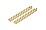 Brass Stick Charm, 10 Raw Brass Stick Charms With 1 Loop, Findings, Earrings (53x6x1.2mm) D1159