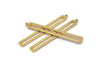 Brass Stick Charm, 10 Raw Brass Stick Charms With 1 Loop, Findings, Earrings (53x6x1.2mm) D1159