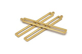 Brass Stick Charm, 10 Raw Brass Stick Charms With 1 Loop, Findings, Earrings (53x6x1.2mm) D1159