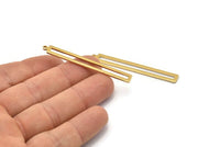 Brass Stick Charm, 10 Raw Brass Stick Charms With 1 Loop, Findings, Earrings (53x6x1.2mm) D1159