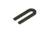 Black U Shape Charm, 12 Oxidized Black Brass U Shaped Charms With 1 Hole (22x9x0.80mm) M02093