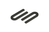 Black U Shape Charm, 12 Oxidized Black Brass U Shaped Charms With 1 Hole (22x9x0.80mm) M02093