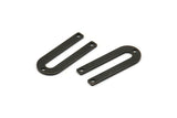 Siyah U Şeklinde Tılsım, 3 Delikli 12 Oksitlenmiş Siyah Pirinç U Şeklinde Tılsım (22x9x0,80 mm) M02094