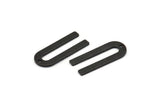Siyah U Şeklinde Tılsım, 1 Delikli 12 Dokulu Oksitlenmiş Siyah Pirinç U Şeklinde Tılsım (22x9x0,80 mm) M02096