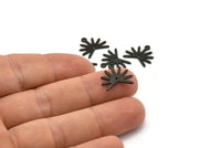 Siyah Güneş Tılsımı, 1 Döngü ve 1 Delikli 12 Dokulu Oksitlenmiş Siyah Pirinç Güneş Tılsımı (13x15x0,80 mm) M02261 H0919