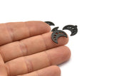 Siyah Ay Tılsımı, 1 Döngülü 12 Dokulu Oksitlenmiş Siyah Pirinç Hilal Evreleri Tılsımı (15x9x1mm) M01848