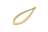 Brass Drop Charm, 24 Raw Brass Drop Charms With 1 Loop, Earrings, Pendants, Findings (37x13x1mm) D1541