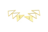 Brass Triangle Earring, 2 Raw Brass Triangle Stud Earrings (45x30x1mm) M01805 A2499