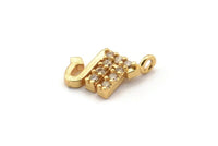 Gold Scorpio Charm, Gold Plated Scorpio, Cubic Zircon, 2 CZ Pave Scorpio Charms, Zircon Zodiac Charm Pendants With 1 Loop (12x8mm) SY0232