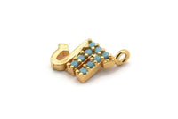Gold Scorpio Charm, Gold Plated Scorpio, Cubic Zircon, 2 CZ Pave Scorpio Charms, Zircon Zodiac Charm Pendants With 1 Loop (12x8mm) SY0232