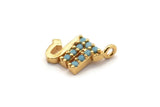 Gold Scorpio Charm, Gold Plated Scorpio, Cubic Zircon, 2 CZ Pave Scorpio Charms, Zircon Zodiac Charm Pendants With 1 Loop (12x8mm) SY0232