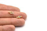 Gold Scorpio Charm, Gold Plated Scorpio, Cubic Zircon, 2 CZ Pave Scorpio Charms, Zircon Zodiac Charm Pendants With 1 Loop (12x8mm) SY0232