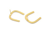 Abstract Earring Findings, 2 Gold Plated Brass Geometric Earring Findings  (27x25x1.5mm) BS BS 1975 H1682