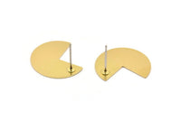 Brass Geometric Earring, 8 Raw Brass Pizza Slice Stud Earrings (20x17x0.50mm) D1089 A1285