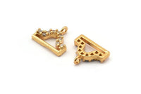 Gold Libra Charm, Gold Plated Libra, Cubic Zircon, 2 CZ Pave Libra Charms, Zircon Libra Zodiac Charm Pendants With 1 Loop (10x11mm) SY0242