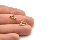 Gold Libra Charm, Gold Plated Libra, Cubic Zircon, 2 CZ Pave Libra Charms, Zircon Libra Zodiac Charm Pendants With 1 Loop (10x11mm) SY0242