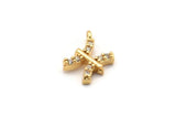 Gold Pisces Charm, Gold Plated Pisces, Cubic Zircon, 2 CZ Pave Pisces Charms, Zircon Zodiac Charm Pendants With 1 Loop (13x10mm) SY0220