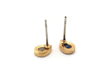 Gold Drop Earring, 4 Gold Plated Brass Drop Stud Earrings (8x5mm) SY0256