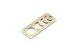Silver Rectangle Charm, 6 Textured Antique Silver Plated Brass Moon Phases Charms With 1 Hole (25x10x0.80mm) M01991