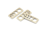 Silver Rectangle Charm, 6 Textured Antique Silver Plated Brass Moon Phases Charms With 1 Hole (25x10x0.80mm) M01991