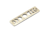 Silver Rectangle Charm, 6 Antique Silver Plated Brass Moon Phases Charms With 1 Hole (40x10x0.80mm) M01998 H0950