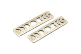 Silver Rectangle Charm, 6 Antique Silver Plated Brass Moon Phases Charms With 1 Hole (40x10x0.80mm) M01998 H0950