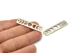 Silver Rectangle Charm, 6 Antique Silver Plated Brass Moon Phases Charms With 1 Hole (40x10x0.80mm) M01998 H0950