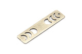 Silver Rectangle Charm, 6 Antique Silver Plated Brass Moon Phases Charms With 1 Hole (40x10x0.80mm) M01825