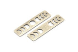 Silver Rectangle Charm, 6 Antique Silver Plated Brass Moon Phases Charms With 1 Hole (40x10x0.80mm) M01825