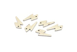 Silver Lightning Charm, 24 Antique Silver Plated Brass, Silver Lightning Bolt Charms With 1 Hole, Stamping Blanks (17x8x1mm) M01697