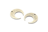 Silver Moon Charm, 10 Textured Antique Silver Plated Brass Crescent Moon Charms With 1 Hole (14x13.5x0.80mm) M01648