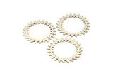 Silver Circle Charm, 2 Antique Silver Plated Brass Circle Charms, Brass Connectors, Findings, Connectors (34x0.80mm) M01617